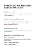 Intermediate Fetal Monitoring Test Fully&NewLine;Solved Test Paper Graded A&plus;