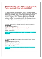 ATI RN Fundamentals Edition 11&period;0 Test Bank&colon; Chapters 1&ndash;58 Practice Questions & Clinical Rationales
