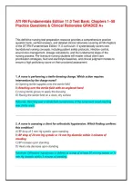 ATI RN Fundamentals Edition 11&period;0 Test Bank&colon; Chapters 1&ndash;58 Practice Questions & Clinical Rationales