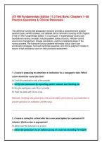 ATI RN Fundamentals Edition 11&period;0 Test Bank&colon; Chapters 1&ndash;58 Practice Questions & Clinical Rationales