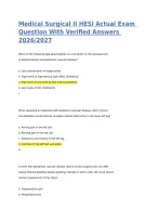 Medical Surgical II HESI Actual Exam Question With Verified Answers 2026&sol;2027