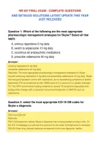 Nr 607 Final Exam - Complete Questions&NewLine;And Detailed Solutions Latest Update This Year&NewLine;Just Released