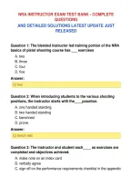 Nra Instructor Exam Test Bank - Complete&NewLine;Questions&NewLine;And Detailed Solutions Latest Update Just&NewLine;Released