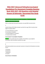 WGU D027 Advanced Pathopharmacological Foundations Pre-Assessment Complete Question Bank 2026-2027 450 Questions with Detailed Answers & Rationales Guaranteed Pass Study Guide&period;pdf&NewLine;&NewLine;
