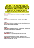 Hazwoper 40 Actual Exam All &NewLine;Questions And Well Elaborated &NewLine;Answers Top Rated Version For &NewLine;Already A&plus; Graded Highly &NewLine;Recommended &vert;New And Revised