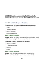WGU C955 Objective Assessment Applied Probability And Statistics Questions and Answers&vert; Updated&vert; Pass Guaranteed