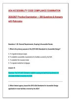 ADA Accessibility Code Compliance Exam 2026&sol;2027 &ndash; 200 Practice Q&A with Detailed Rationales &vert; Comprehensive Study Guide