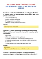 Nsg 430 Final Exam - Complete Questions&NewLine;And Detailed Solutions Latest Update Just&NewLine;Released