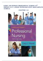 TEST BANK FOR Leddy & Pepper&rsquo;s Professional Nursing&comma; 10th Edition&comma; Chapters 1 - 22 Complete Guide&comma; by Lucy &vert; Questions With Verified Answers Latest Edition&NewLine;