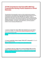 ATI RN Comprehensive Exit Exam NSG 4800 Prep&colon; Comprehensive Nursing Practice Questions & Clinical Rationales