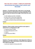 Nsg 4100 &lpar;Ah111&rpar; Exam 3 - Complete Questions&NewLine;And Detailed Solutions Latest Update Just&NewLine;Released