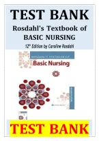 Test Bank For Rosdahl's Textbook of Basic Nursing 12th Edition &vert; Caroline Rosdahl &vert; ISBN 9781975171339 &vert; Chapters 1-103 Complete