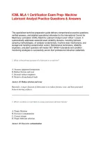 ICML MLA 1 Certification Exam Prep&colon; Machine Lubricant Analyst Practice Questions & Answers&NewLine;