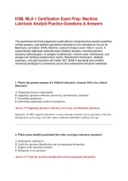 ICML MLA 1 Certification Exam Prep&colon; Machine Lubricant Analyst Practice Questions & Answers