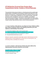 ATI RN Nutrition Proctored Exam Practice Bank&colon; Comprehensive Review&comma; Answers & Clinical Rationales