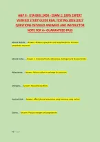 A&P Ii - Uta Biol 2458 - Exam 1&colon; 100&percnt; Expert &NewLine;Verified Study Guide Real Testing 2026&vert;2027 &NewLine;Questions Detailed Answers And Instructor &NewLine;Note For A&plus; Guaranteed Pass