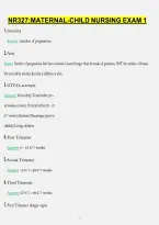 NR327 Maternal-Child Nursing Exam 1 Questions & Answers &vert; Study Guide PDF