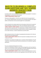 Nace Pn To Rn Grade A&plus; Complete &NewLine;Exam Questions And 100&percnt; Verified &NewLine;Answers &lpar;2026&sol;2027&rpar; Pass &NewLine;Guarantee 