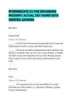 Intermediate Ics For Expanding&NewLine;Incidents Actual Test Paper With&NewLine;Verified Answers