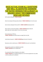 Nace Actual Exam All Questions &NewLine;And Well Elaborated Answers &NewLine;Top Rated Version For Already A&plus; &NewLine;Graded Highly Recommended &NewLine;&vert;New And Revised 