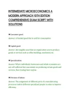 Intermediate Microeconomics A&NewLine;Modern Approach 10Th Edition&NewLine;Comprehensive Exam Script With&NewLine;Solutions