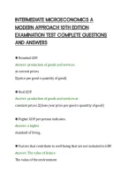 Intermediate Microeconomics A&NewLine;Modern Approach 10Th Edition&NewLine;Examination Test Complete Questions&NewLine;And Answers