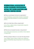 International Association Of&NewLine;Eating Disorders Professionals&NewLine;Actual Test Paper Questions And&NewLine;Answers Verified Review
