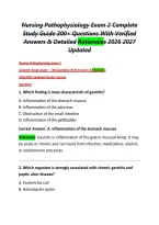 Nursing Pathophysiology Exam 2 Complete Study Guide &vert;300&plus; Questions With Verified Answers & Detailed Rationales 2026&sol;2027 Updated