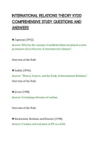 International Relations Theory Kydd&NewLine;Comprehensive Study Questions And&NewLine;Answers