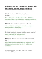 International Relations Theory Kydd Key&NewLine;Concepts And Practice Questions