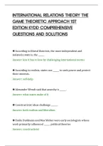 International Relations Theory The&NewLine;Game Theoretic Approach 1St&NewLine;Edition Kydd Comprehensive&NewLine;Questions And Solutions