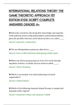 International Relations Theory The&NewLine;Game Theoretic Approach 1St&NewLine;Edition Kydd Script Complete&NewLine;Answers Graded A&plus;