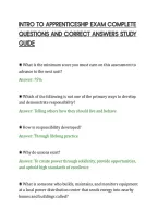 Intro To Apprenticeship Exam Complete&NewLine;Questions And Correct Answers Study&NewLine;Guide