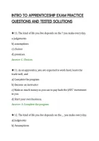 Intro To Apprenticeship Exam Practice&NewLine;Questions And Tested Solutions