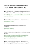 Intro To Apprenticeship Exam Updated&NewLine;Questions And Verified Solutions