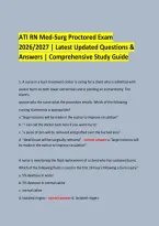 ATI RN Med-Surg Proctored Exam &NewLine;2026&sol;2027 &vert; Latest Updated Questions & Answers &vert; Comprehensive Study Guide &NewLine;