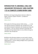 Introduction To Abnormal Child And&NewLine;Adolescent Psychology Weis Chapters&NewLine;1 To 16 Complete Course Review Guide