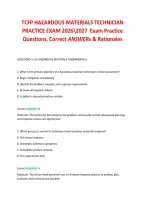 TCFP Hazardous Materials Technician Practice Exam 2027 &ndash; Questions&comma; Answers & Rationales