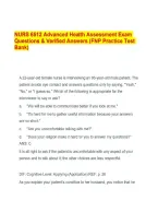 NURS 6512 Advanced Health Assessment Exam Questions & Verified Answers &lpar;FNP Practice Test Bank&rpar;