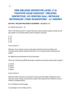 Cwb Welding Inspector Level &lpar;1-3&rpar; Practice Exam 2026&sol;2027 &vert; Welding Inspection &vert; 80 Verified Q&A &vert; Detailed Rationales &vert; Pass Guaranteed &ndash; A&plus; Graded