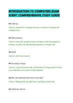 Introduction To Computers Exam&NewLine;Prep Questions And Answers Full&NewLine;Solution