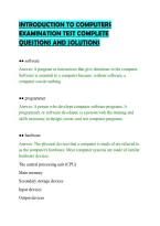 Introduction To Computers Exam&NewLine;Script Comprehensive Study Guide