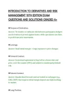 Introduction To Derivatives And Risk&NewLine;Management 10Th Edition Exam&NewLine;Questions And Solutions Graded A&plus;