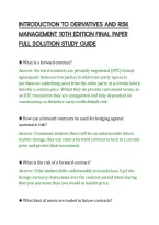 Introduction To Derivatives And Risk&NewLine;Management 10Th Edition Final Paper&NewLine;Full Solution Study Guide