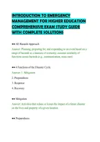 Introduction To Emergency&NewLine;Management For Higher Education&NewLine;Exam Preparation Test Bank With&NewLine;Correct Answers