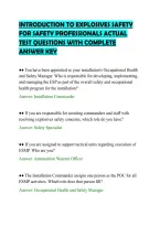 Introduction To Explosives Safety&NewLine;For Safety Professionals Complete&NewLine;Examination Test Questions With&NewLine;Verified Solutions
