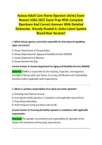 Kansas Adult Care Home Operator &lpar;Acho&rpar; Exam Newest 2026-2027 Exam Prep With Complete Questions And Correct Answers With Detailed Rationales Already Graded A&plus;Acho Latest Update Brand New Version&excl;&excl;&period;pdf&NewLine;&NewLine;