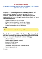 Nur 1025 Final Exam&NewLine;Complete Questions And Detailed Solutions Latest Update&NewLine;This Year Just Released
