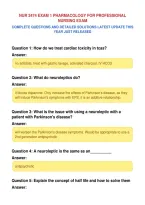 Nur 2474 Exam 1 Pharmacology For Professional&NewLine;Nursing Exam&NewLine;Complete Questions And Detailed Solutions Latest Update This&NewLine;Year Just Released