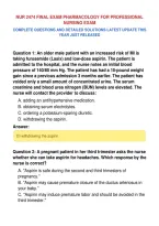 Nur 2474 Final Exam Pharmacology For Professional&NewLine;Nursing Exam&NewLine;Complete Questions And Detailed Solutions Latest Update This&NewLine;Year Just Released